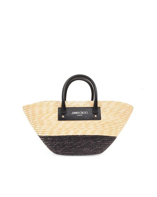 Jimmy Choo Natural ‘Beach Basket Small’ Shopper Bag