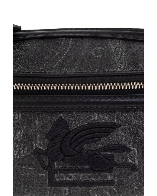 Etro White Paisley-Printed Zipped Belt Bag for men