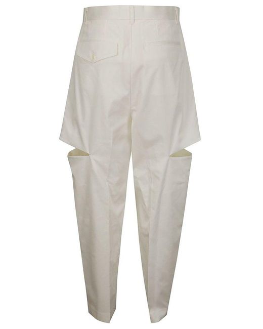 Noir Kei Ninomiya White Cut-out Wide-leg Pants