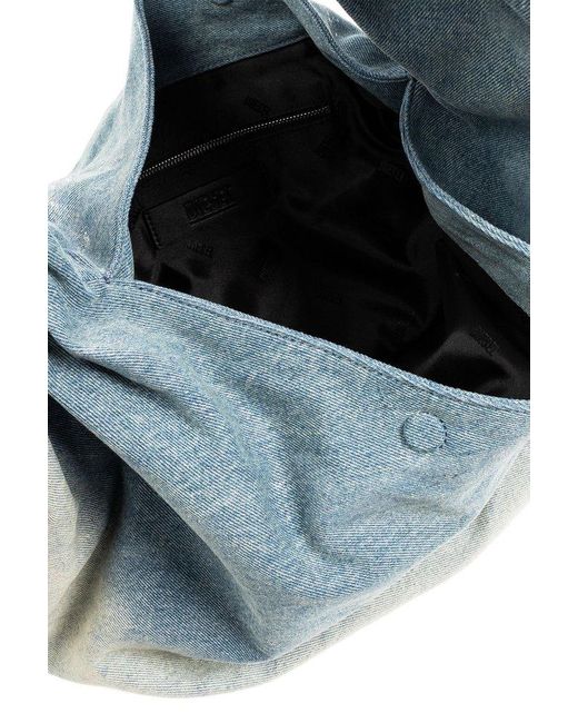DIESEL Blue ‘Grab-D Hobo Medium’ Denim Shoulder Bag