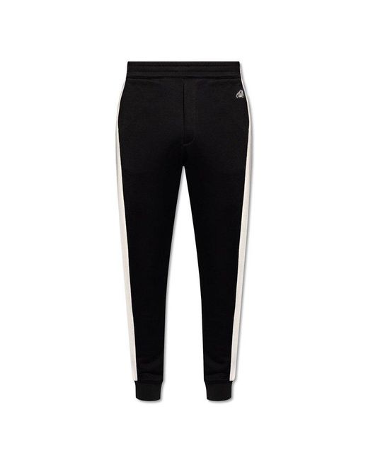 Alexander McQueen Logo Embroidered Side-striped Track Pants in Black ...