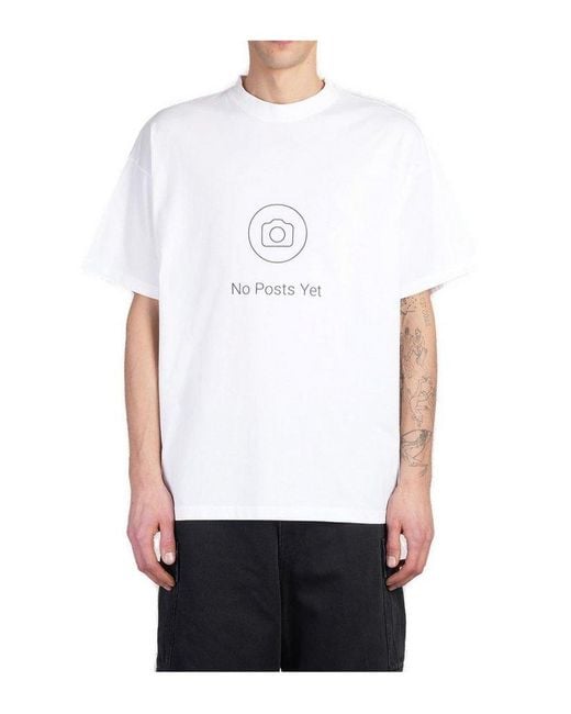 Vetements No Posts Crewneck T-Shirt in White for Men | Lyst UK