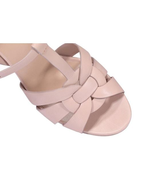 Saint Laurent Pink Tribute Platform Sandals