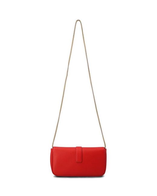 Ferragamo Red Gancini Chain-linked Shoulder Bag