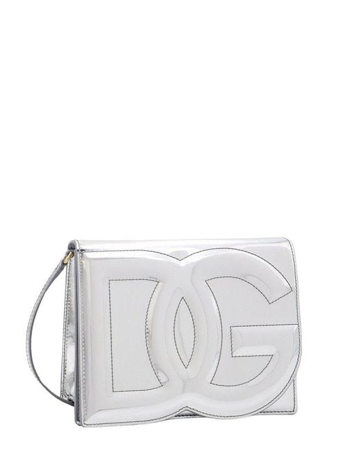 Dolce & Gabbana Metallic Dg Logo Embossed Crossbody Bag