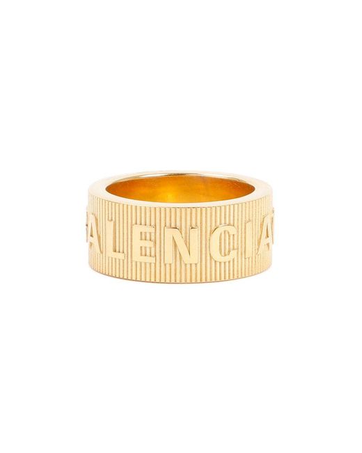 Balenciaga Metallic Force Striped Ring Jewellery