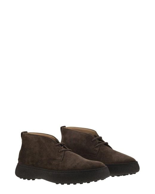 Tod's Brown W. G. Heritage Lace-Up Desert Boots for men