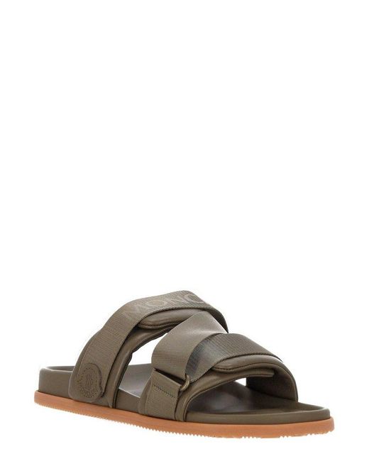 Moncler Mon Summer Sliders in Green for Men | Lyst