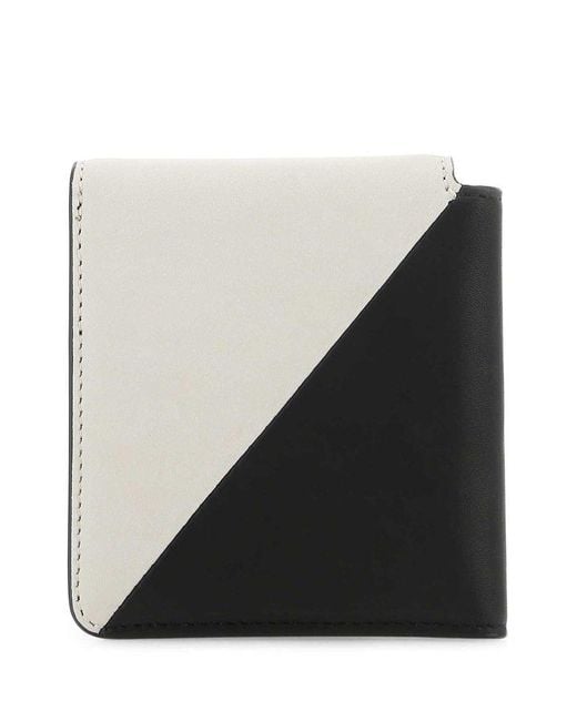 Saint Laurent Black Colour-block Tri-fold Wallet