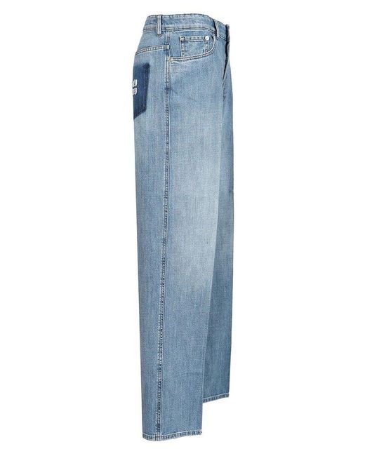 Miu Miu Straight-Leg Jeans in Blue | Lyst