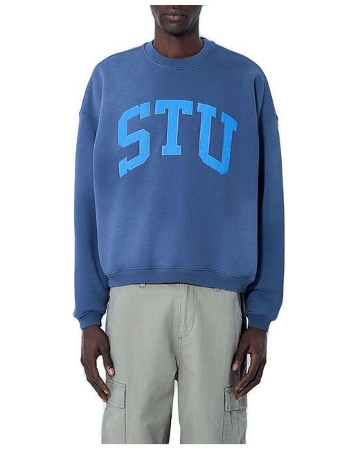 【STUSSY】STU RELAXED CREW Stu Relaxed Crew – Blue | Sweats | Stüssy
