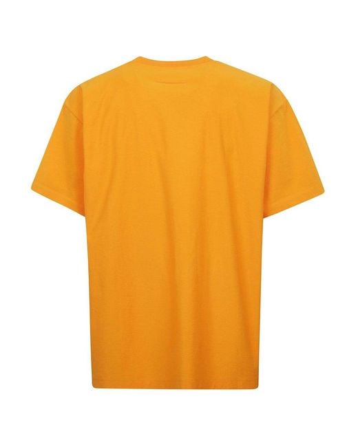 MM6 by Maison Martin Margiela Orange Logo Printed Jersey T-Shirt