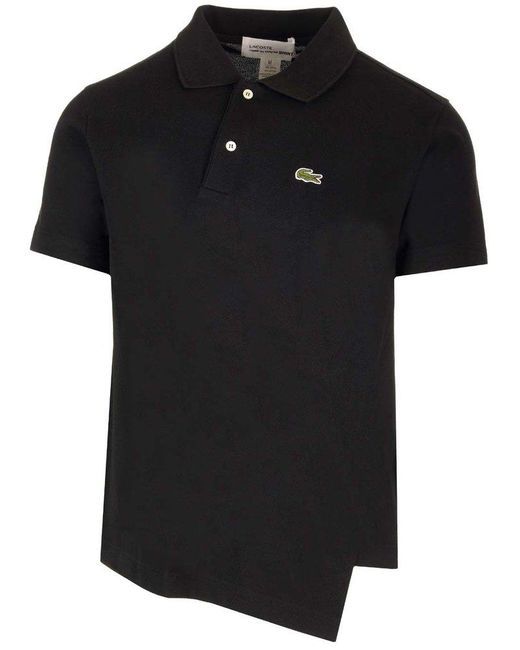 Comme des Garçons Black X Lacoste Asymmetric-hem Logo Patch Polo Shirt for men