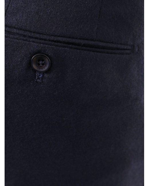 Incotex Blue High Waist Slim Cut Trousers for men