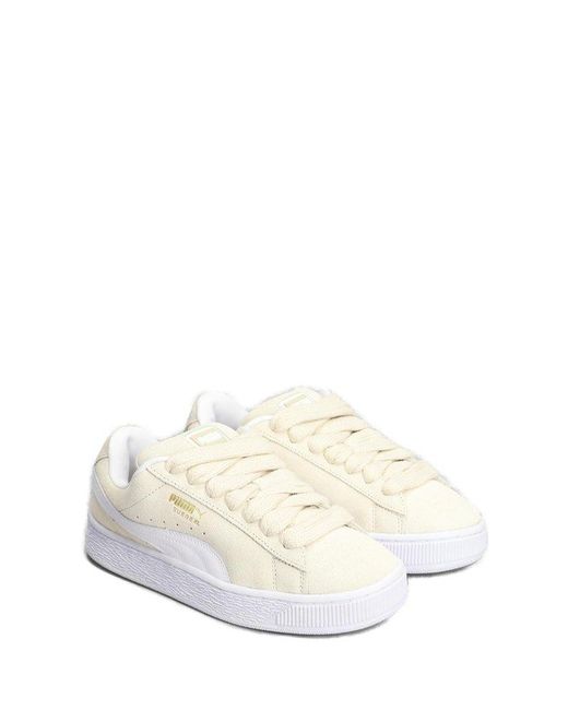 PUMA White Logo Stamp Low-Top Sneakers
