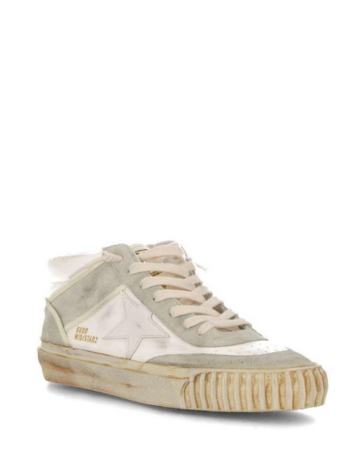 Golden Goose Deluxe Brand White Mid Star Lace-up Sneakers for men