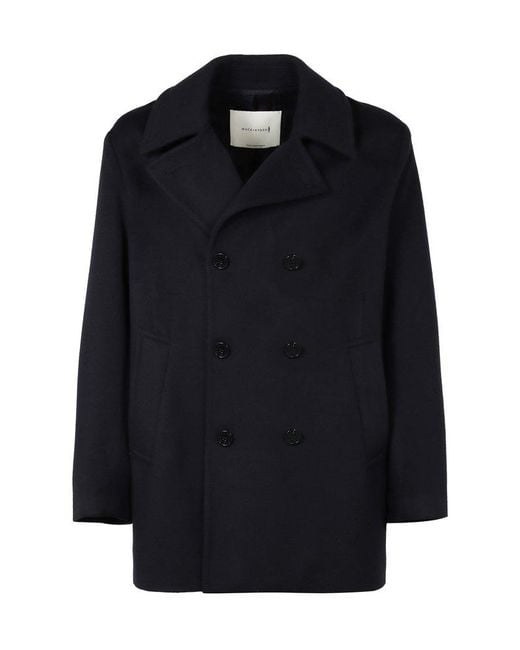 Mackintosh Blue Wool Blend Double-Breasted Peacoat for men