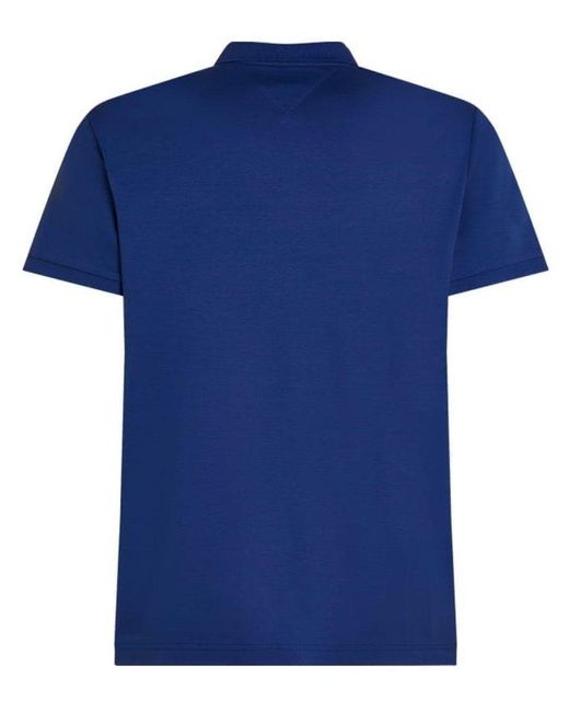Tommy Hilfiger Blue Flag Embroidered Short-Sleeved Polo Shirt for men