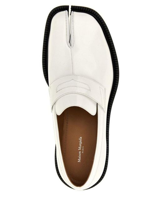 Maison Margiela White Tabi Toe Slip-on Loafers for men
