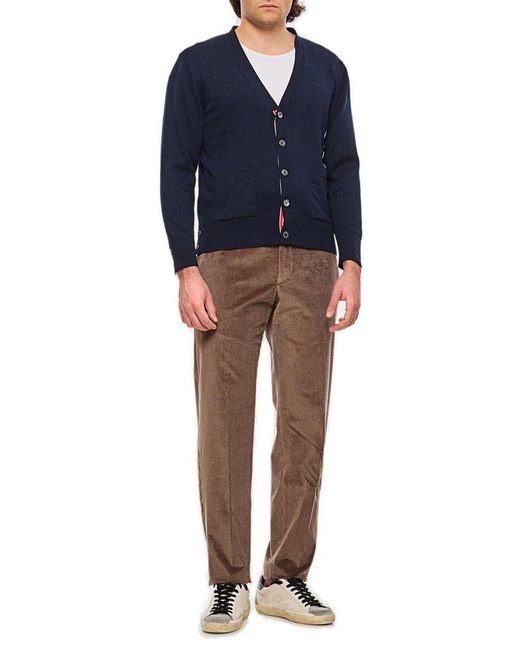 Tagliatore Brown Tapered Leg Corduroy Trousers for men