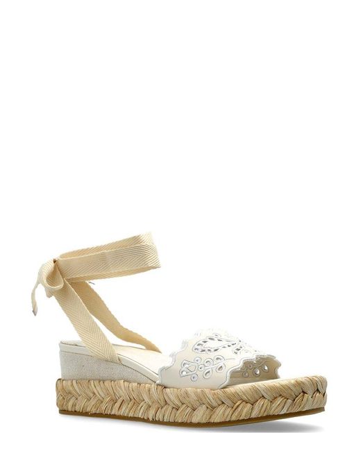 Jimmy Choo White Arlee Wedge Ankle Strap Sandals
