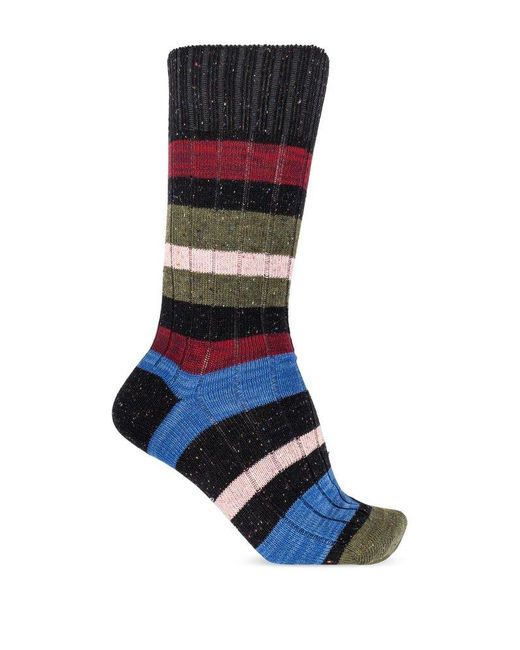 Paul Smith Blue Striped Pattern Socks, for men
