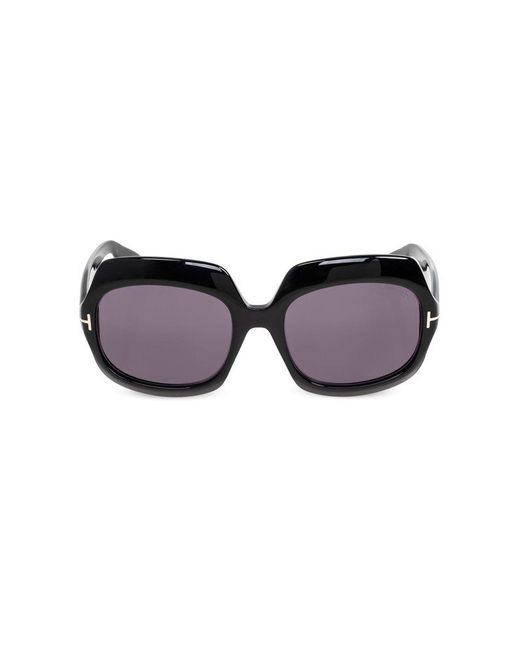 Tom Ford Black Ren Square Frame Sunglasses