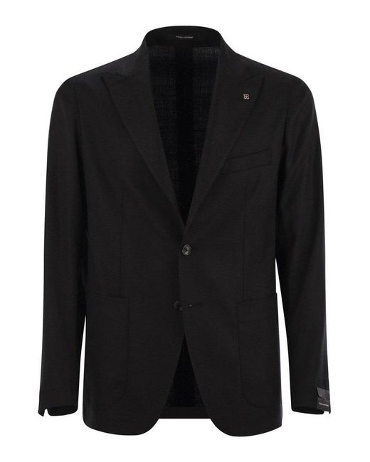 Tagliatore Black Single Breasted Tailored Blazer for men
