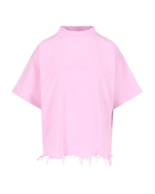 Tシャツ・カットソー BALENCIAGA Pink cotton oversize t-shirt (831305TSVP6 2014) 39560584-1_3.jpg
