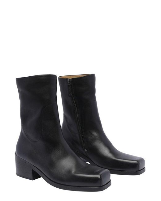 Marsèll Black Block-Heeled Zipped Boots