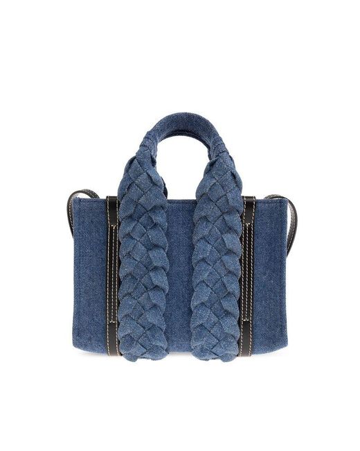 Chloé Blue 'woody Mini' Shoulder Bag,