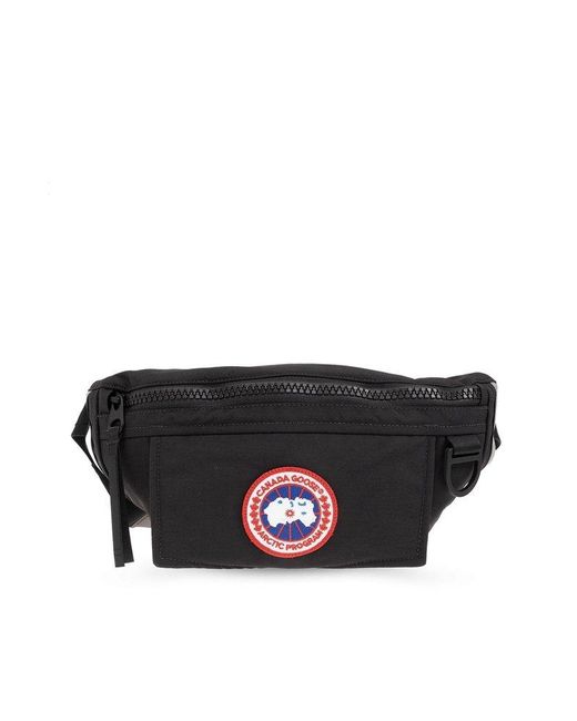 Canada Goose Black Belt Bag With Logo, for men