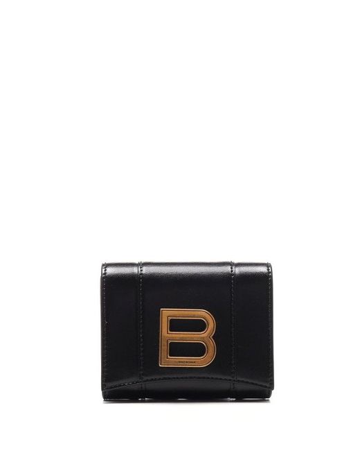 Balenciaga Hourglass Compact Wallet in Black | Lyst Canada