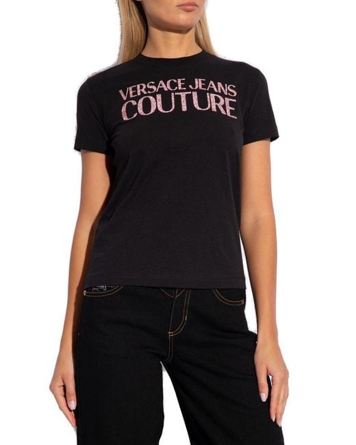 Versace Black T-shirt With Logo,
