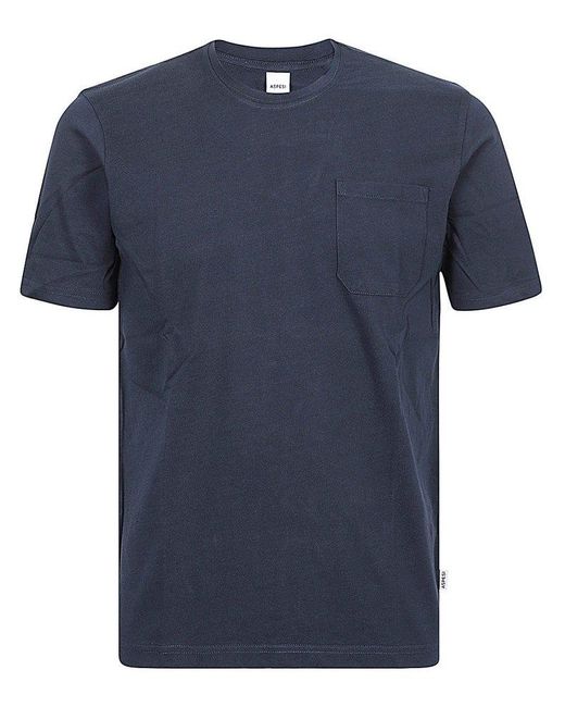 Aspesi Blue Crewneck T-shirt for men