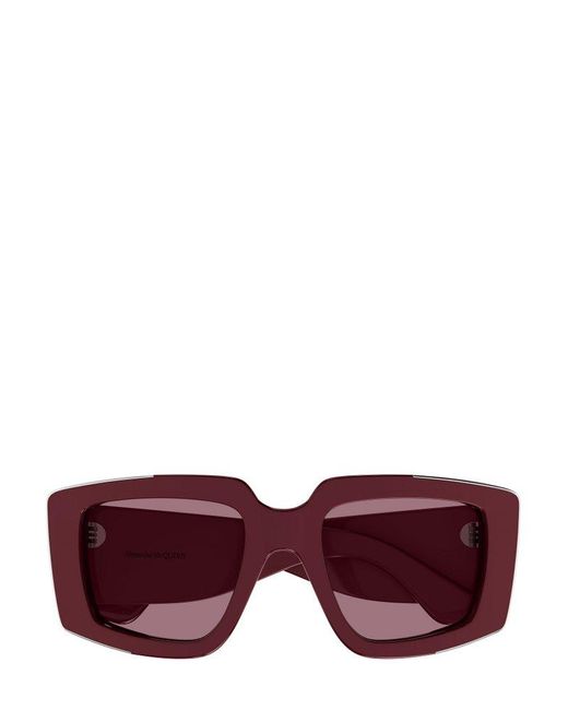 Alexander McQueen Purple Square Frame Sunglasses