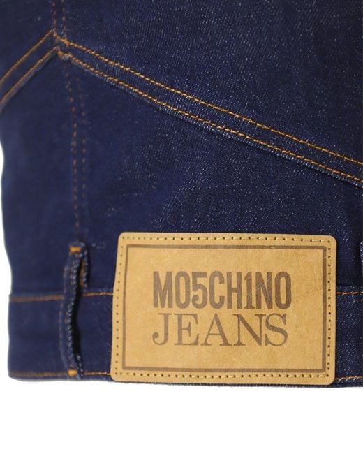 Moschino Blue Jeans Logo Patch Sleeveless Denim Top