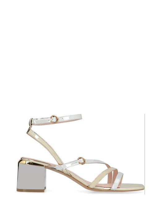 Pinko Natural Ankle Strap Square Toe Sandals