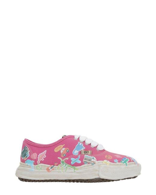Maison Mihara Yasuhiro Pink Baker Og Sticker Printed Low-Top Sneakers for men