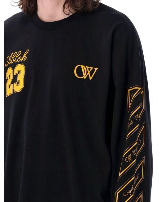 Off-White c/o Virgil Abloh Black Off- Skate Long Sleeves T-Shirt for men
