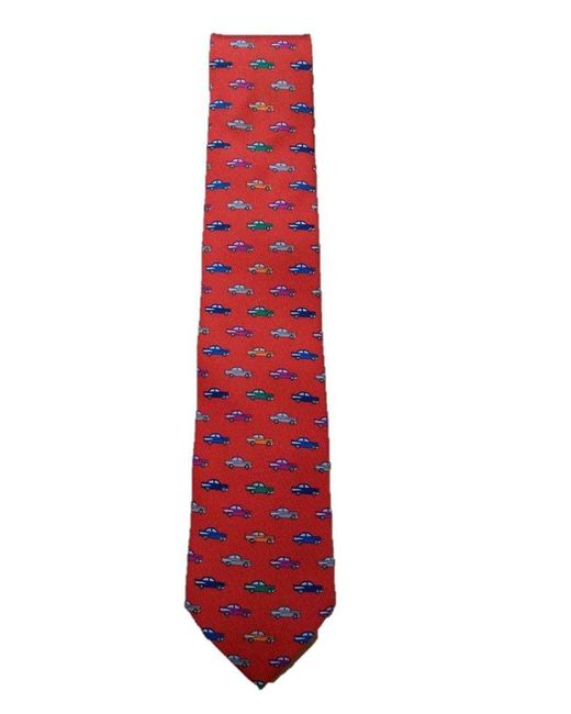 Etro Red Jacquard Pointed Tip Tie for men