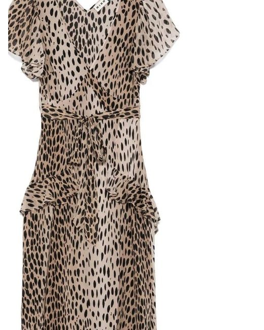 Rixo Multicolor Leopard Printed V-Neck Dress