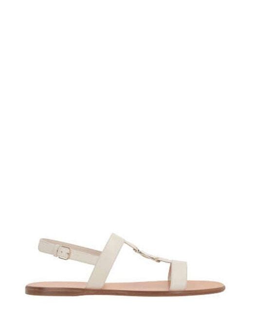 Ferragamo White Logo Engraved Sandals