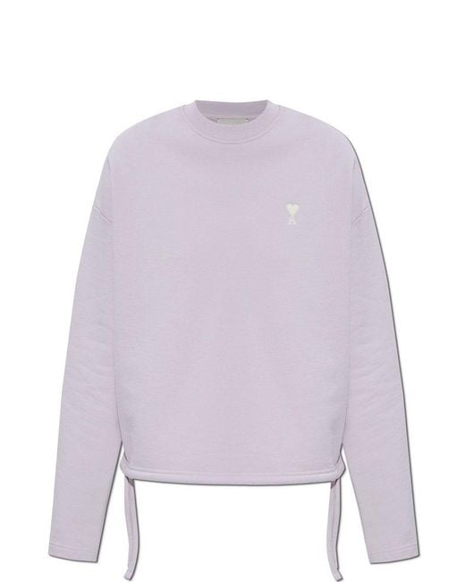 AMI Purple Sweatshirt With Side Drawstrings
