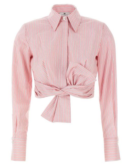 Elisabetta Franchi Pink Bow Shirt