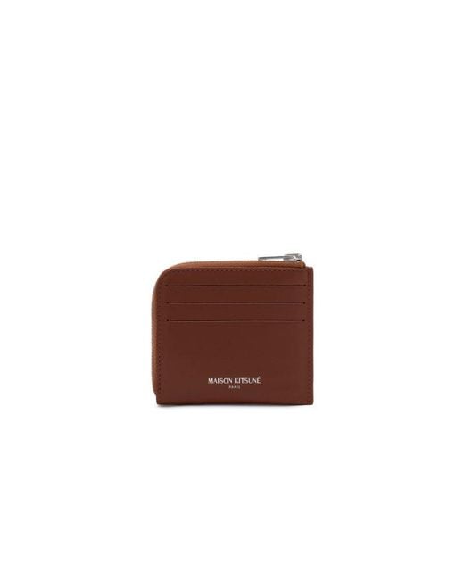 Maison Kitsuné Brown Zip-Around Wallet for men