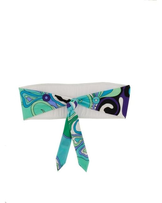 Emilio Pucci Blue Bandeau Bikini Top