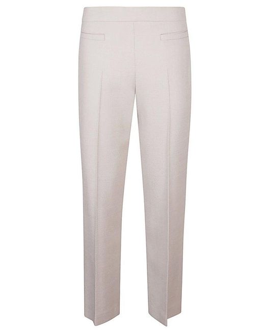 Fendi Gray Straight-leg Cropped Tailored Trousers