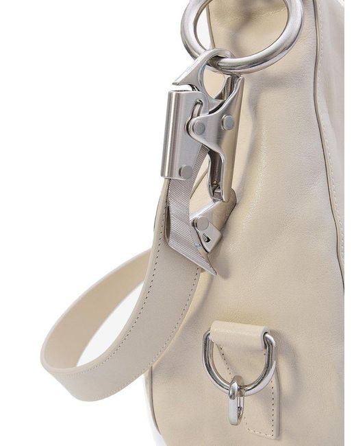 Burberry White Knight Zipped Medium Tote Bag