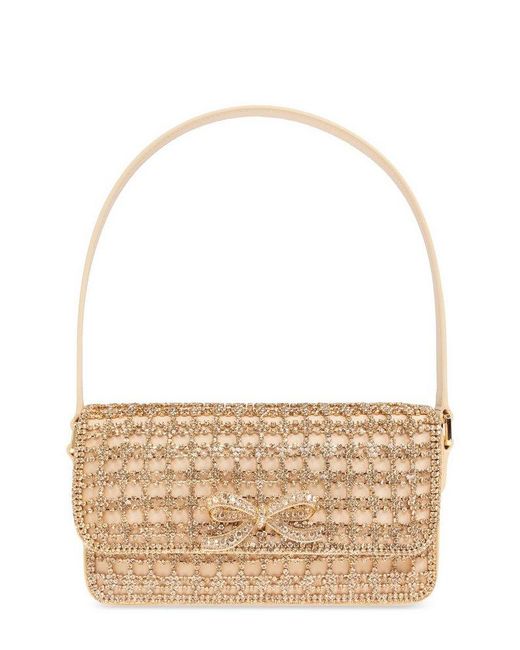 Self-Portrait Metallic Embellished Baguette Bag